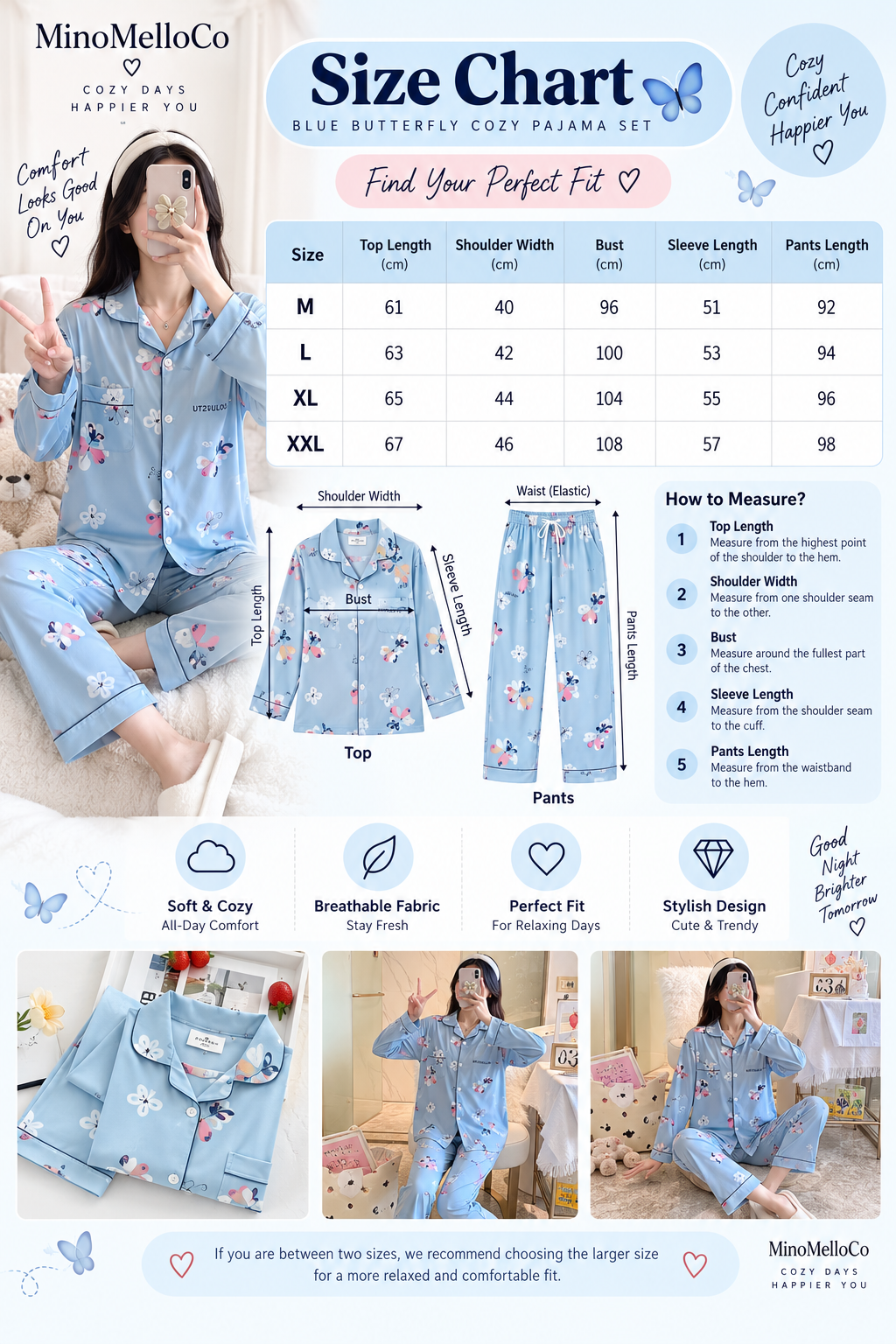 Blue Butterfly Cozy Pajama Set 🦋🩵