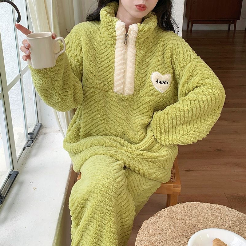 💚 Cozy Green Plush Pajama Set ✨