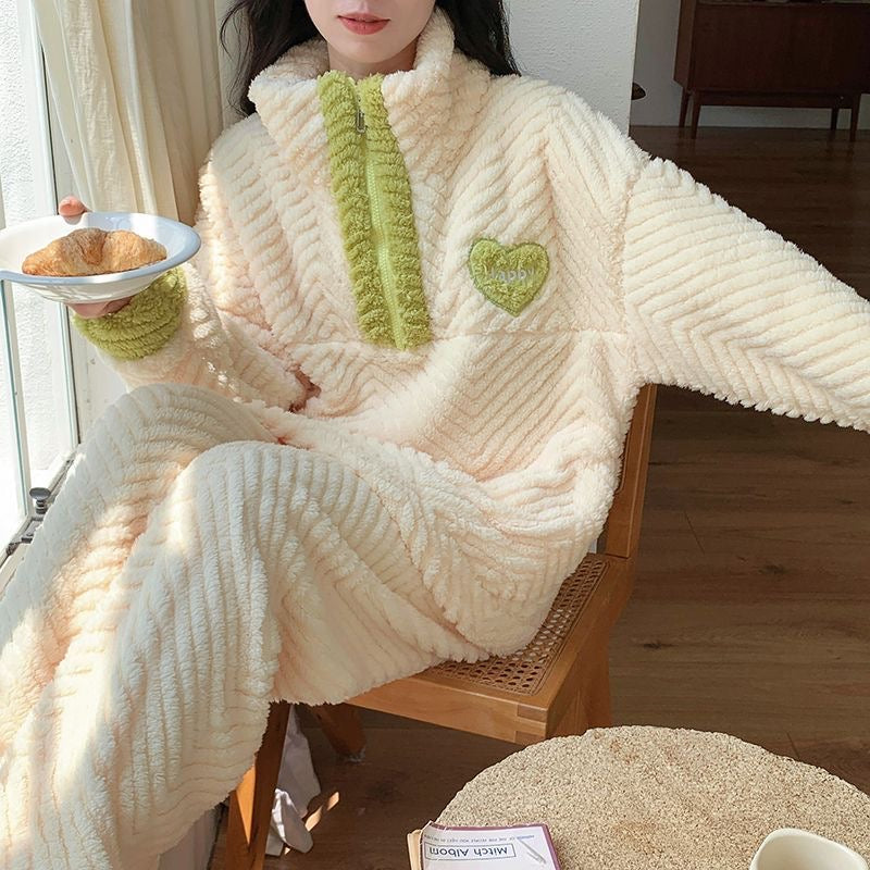 💚 Cozy Green Plush Pajama Set ✨